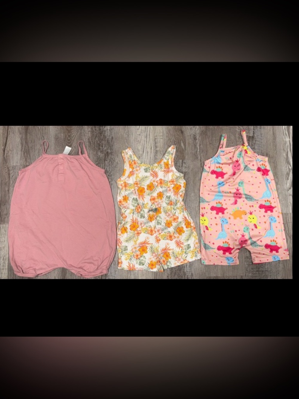 3 Toddler Girls Short Rompers Size 4T